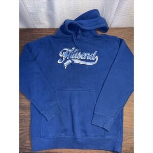 Full Send Nelk Boys Adult Small Blue Hoodie Sweatshirt Chenille Script Logo